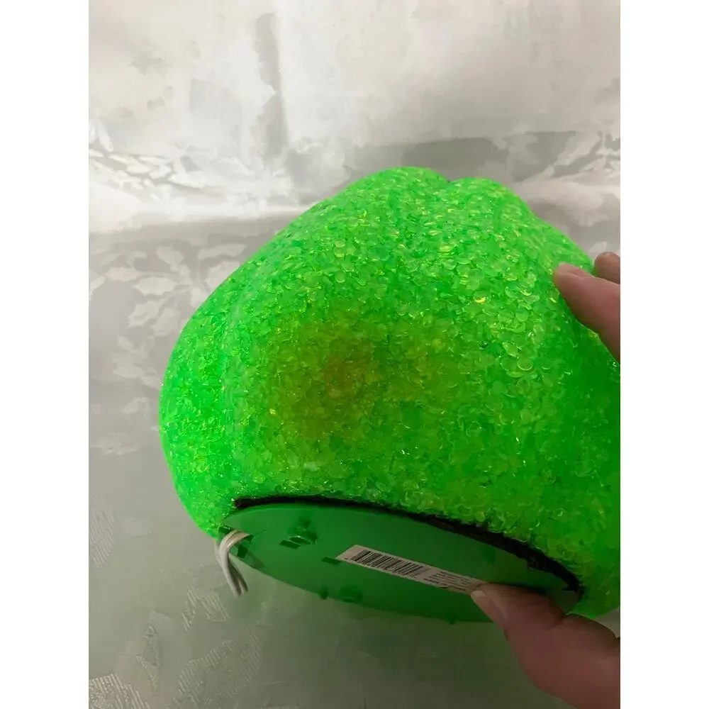 Green Popcorn Plastic Pumpkin Light Jack O Lantern Halloween Decor Works